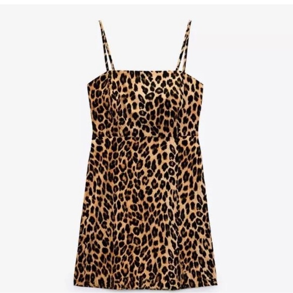 ZARA  animal  print mini dress size extra small - Picture 3 of 10